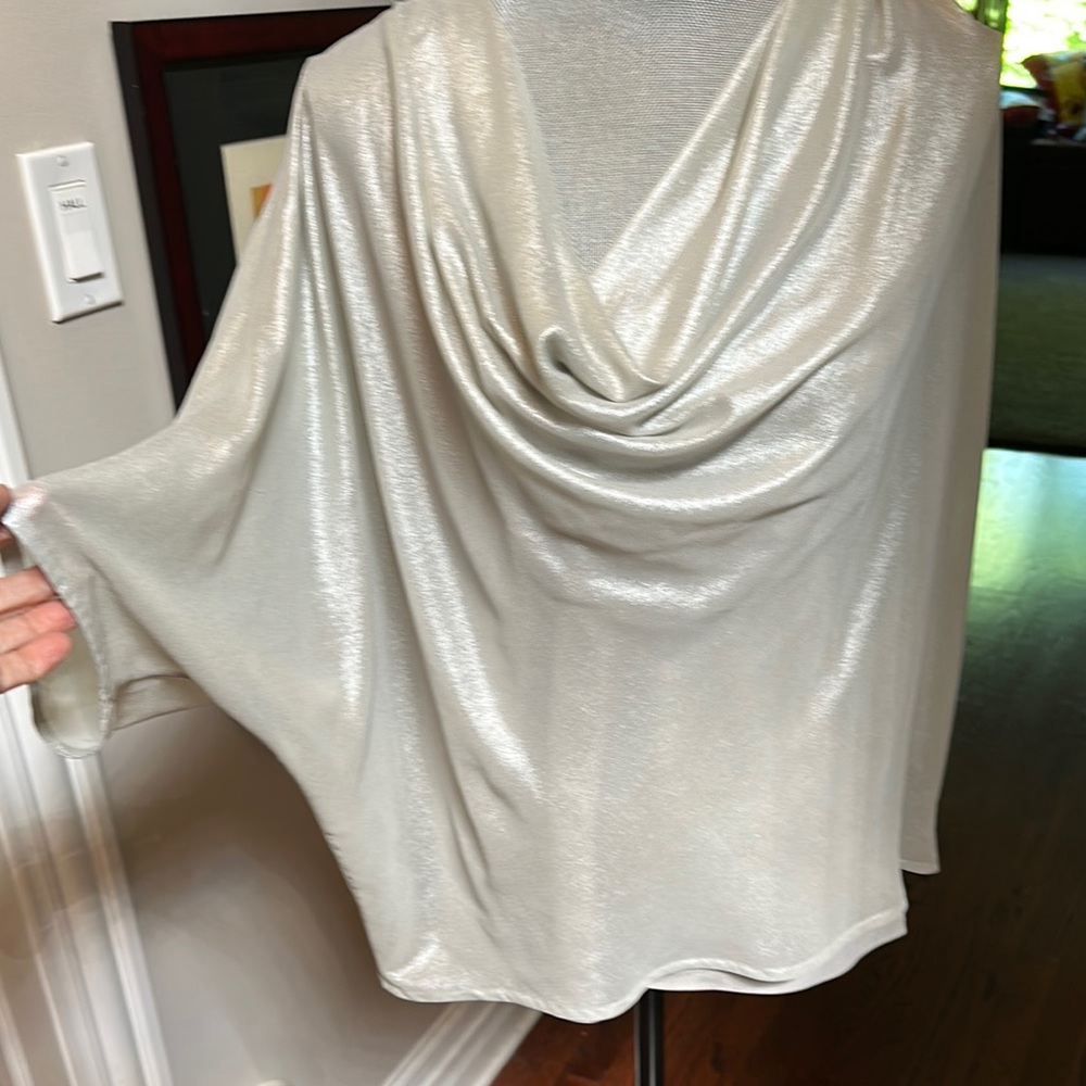 Ted Baker London Silver Draped 3/4 Sleeve Blouse - Picture 7 of 9